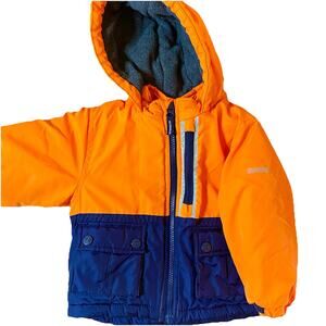 Boys OshKoshbgosh 24 Months Winter Jacket Zip Bright Hooded Cuff Sleeve